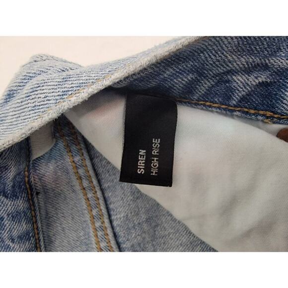 NEON BLONDE Light Blue Straight Leg Jeans with Leopard Detail - Picture 9 of 15